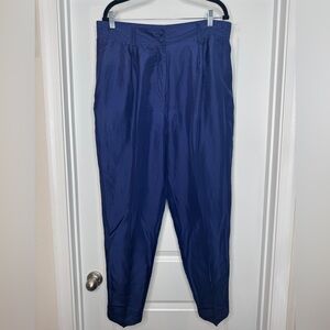 Vintage Anna and Frank Women’s Classic Navy Blue 100% Silk Pants, Sz 14